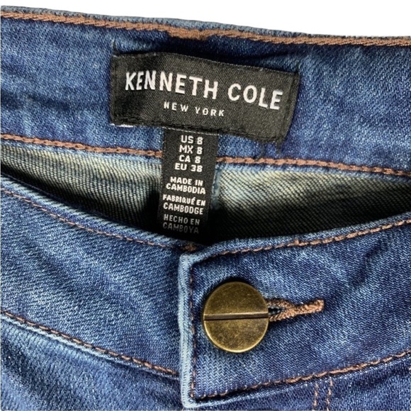 🌺KENNETH COLE NEW YORK  High Waist Button Fly Straight Jeans Size 8🌺 - Picture 8 of 9